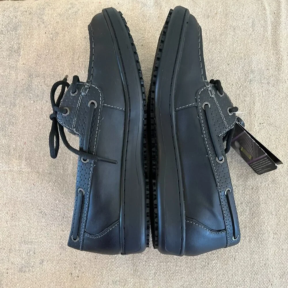 TopCrews Woman's Black Leather Work Slip-Resistant Shoes Sz 10 - Picture 8 of 13